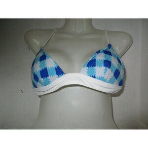 Solid & Striped The Morgan Bikini Swimsuit Top  Blue Checker Size Small NWOT!